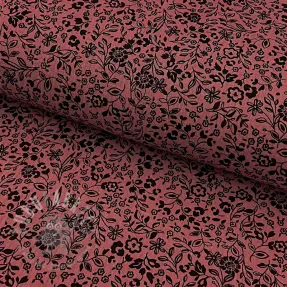 Double gauze/muslin Paisley flowers bordeaux