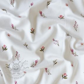 Jersey Rabbits and flowers TOSSSED white digital print