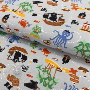 Úplet Pirates island light grey ORGANIC
