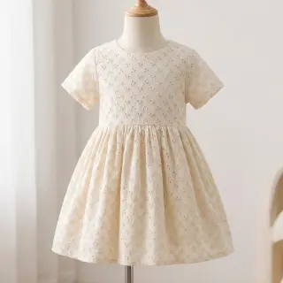 Cotton fabric EMBROIDERY Rosemary off white