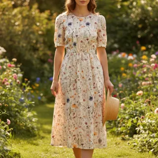 Linen viscose Botanic design A