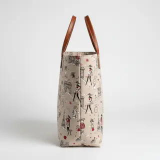 Decoration fabric Linenlook Cute Paris multico