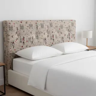 Decoration fabric Linenlook Cute Paris multico