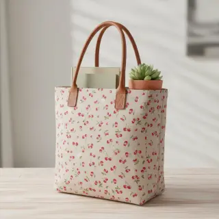 Decoration fabric Linenlook Griotte multico