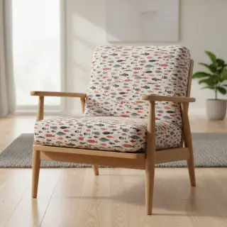 Decoration fabric Linenlook Aquarium multico