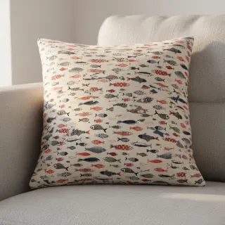 Decoration fabric Linenlook Aquarium multico