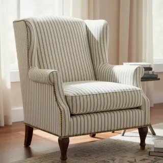 Decoration fabric Linenlook Vincennes bleu