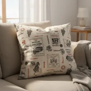 Decoration fabric Linenlook Vincennes rouge