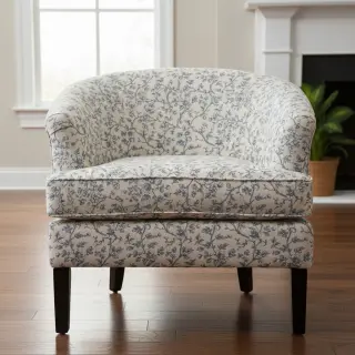 Decoration fabric Linenlook Meredith bleu