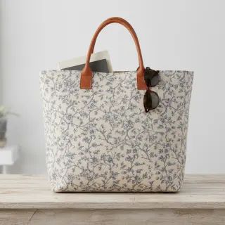 Decoration fabric Linenlook Meredith bleu