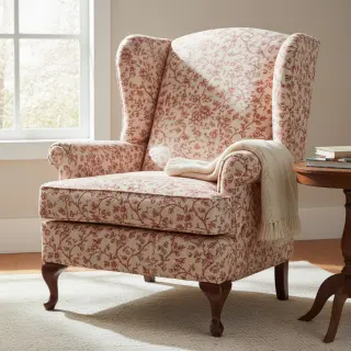 Decoration fabric Linenlook Meredith rouge