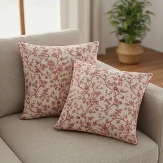 Decoration fabric Linenlook Meredith rouge