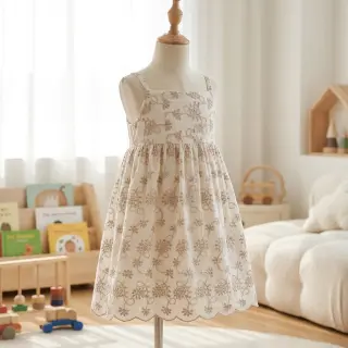 Cotton fabric EMBROIDERY Lilian ecru