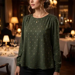 Viscose LUREX dark green