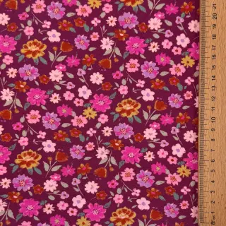 Jersey Flowers cerise digital print ORGANIC