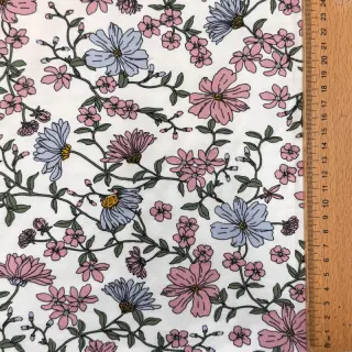 Jersey Flowers ecru