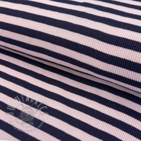 Jersey WAFFLE YARN DYED Stripes navy lilac