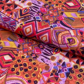 Cotton fabric VOILE Abstract ochre digital print