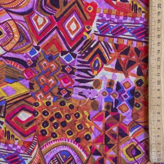 Cotton fabric VOILE Abstract ochre digital print