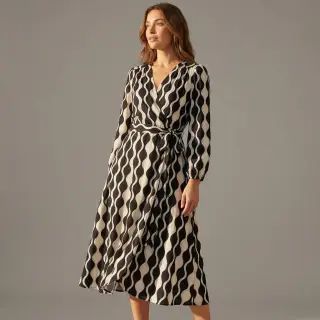 Viscose ECOVERO Abstract black ecru