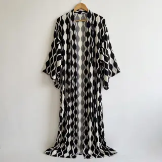 Viscose ECOVERO Abstract black ecru
