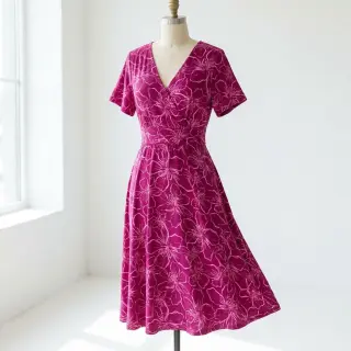 Viscose ECOVERO Flowers fuchsia