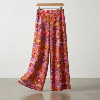 Cotton fabric VOILE Abstract ochre digital print