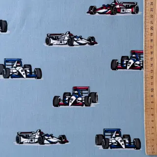 Cotton fabric Cars light blue