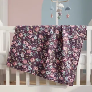 Cotton fabric Flowers Anabell dark purple digital print
