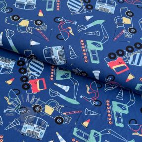 Cotton fabric Vehicles blue