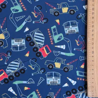 Cotton fabric Vehicles blue