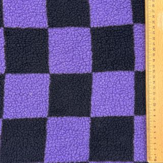 Coat fabric TEDDY JACQUARD Checks purple