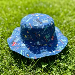 Cotton fabric Vehicles blue