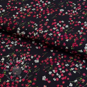 Viscose ECOVERO Floweria black digital print