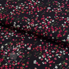 Viscose ECOVERO Floweria black digital print