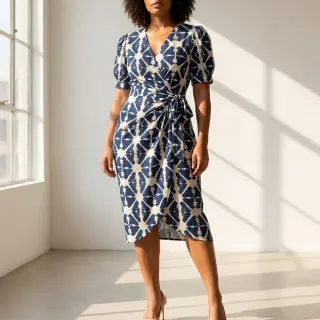 Cotton fabric BATIK navy