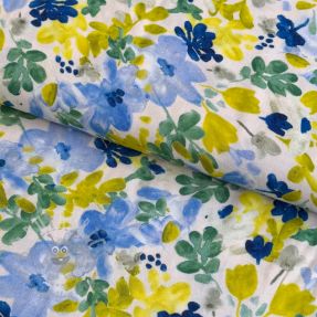 Viscose STRETCH Flowers off white digital print