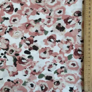 Viscose POPLIN STRETCH Flowers white digital print