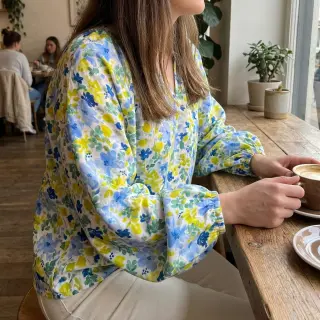 Viscose STRETCH Flowers off white digital print