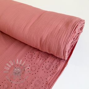 Double gauze/muslin 1-side border blush
