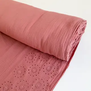 Double gauze/muslin 1-side border blush