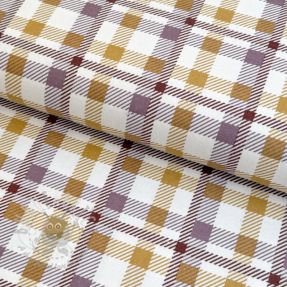 Cotton fabric FLANNEL Checks and checks ochre
