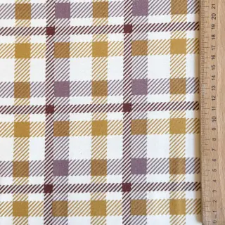 Cotton fabric FLANNEL Checks and checks ochre