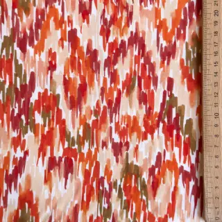 Viscose POPLIN STRETCH Stroke orange digital print