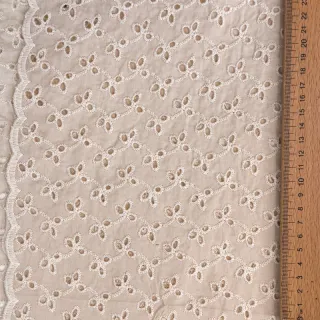 Cotton fabric EMBROIDERY Rosemary beige