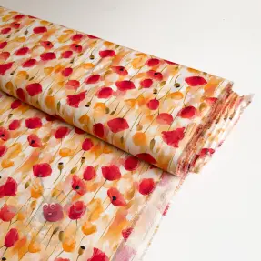 Viscose RAYON POPLIN Poppys design C