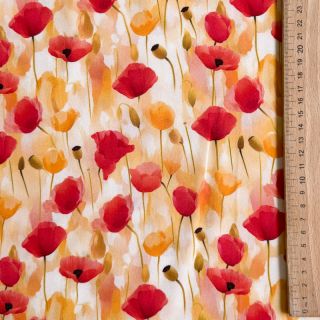 Viscose RAYON POPLIN Poppys design C