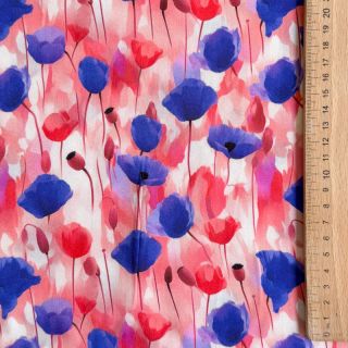 Viscose RAYON POPLIN Poppys design A