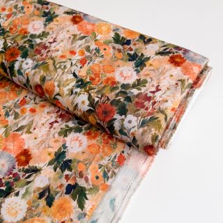 Viscose RAYON POPLIN Wild flowers design A