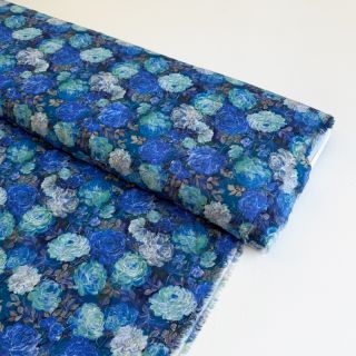 Viscose RAYON POPLIN Flower sea design B